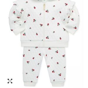 Little Me White and Red Floral Pajama Set